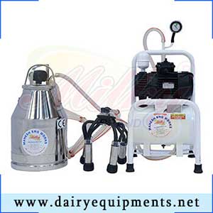 The principle of machine milking is to extract milk from the cow by vacuum.