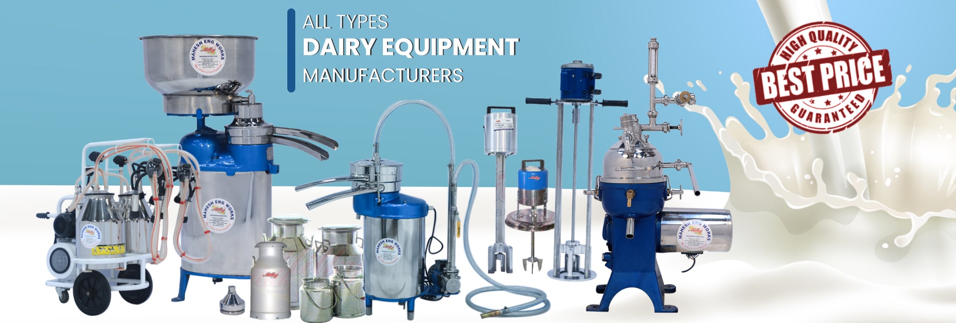 all types of dairy equipment manufacturer